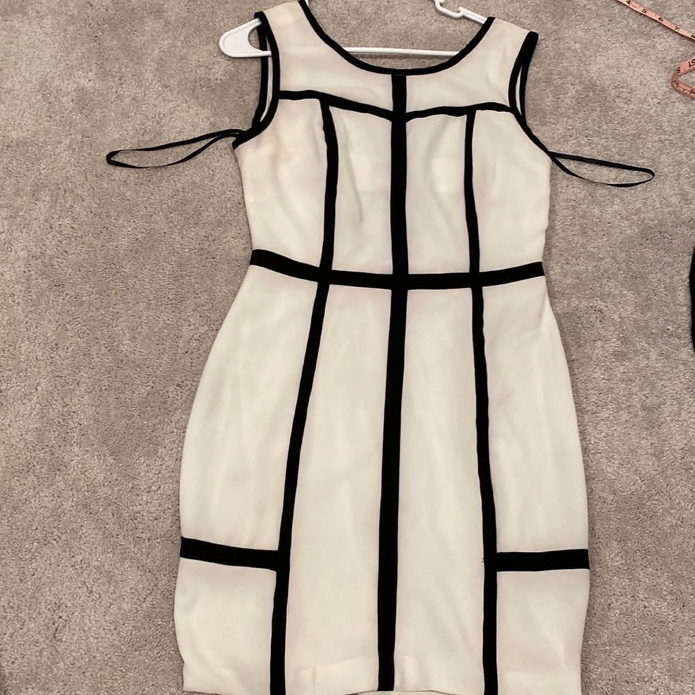 Ark & co white and black cocktail work dress